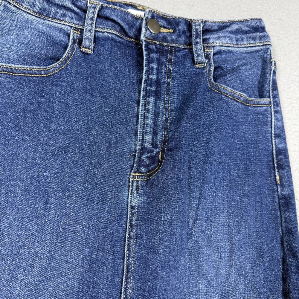 Forever 21 Premium Blue Denim Maxi Skirt High Waisted Column XS